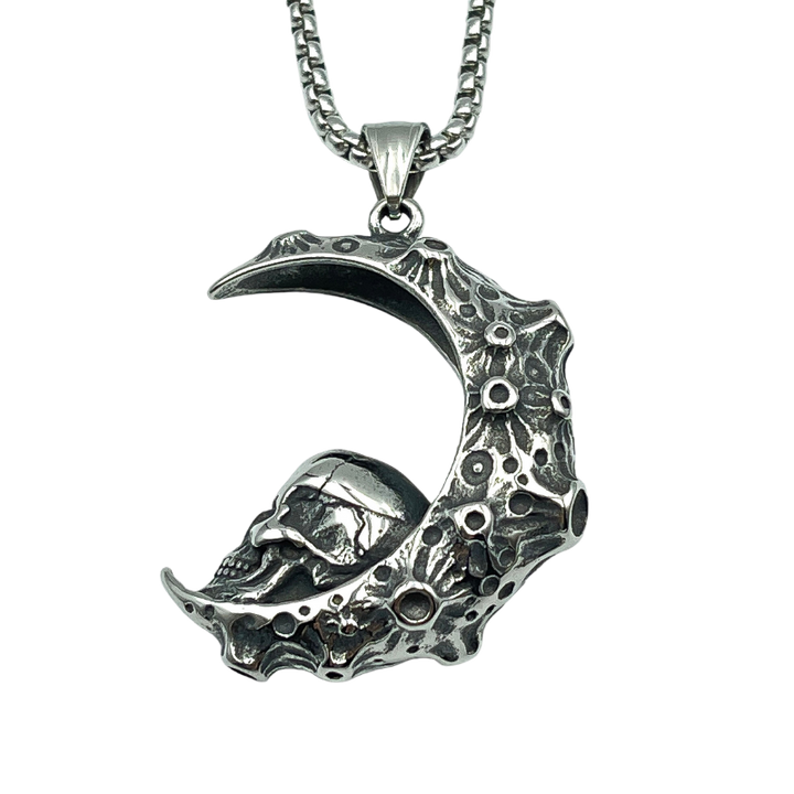 Death Moon Stainless Steel Necklace – Omega Amsterdam